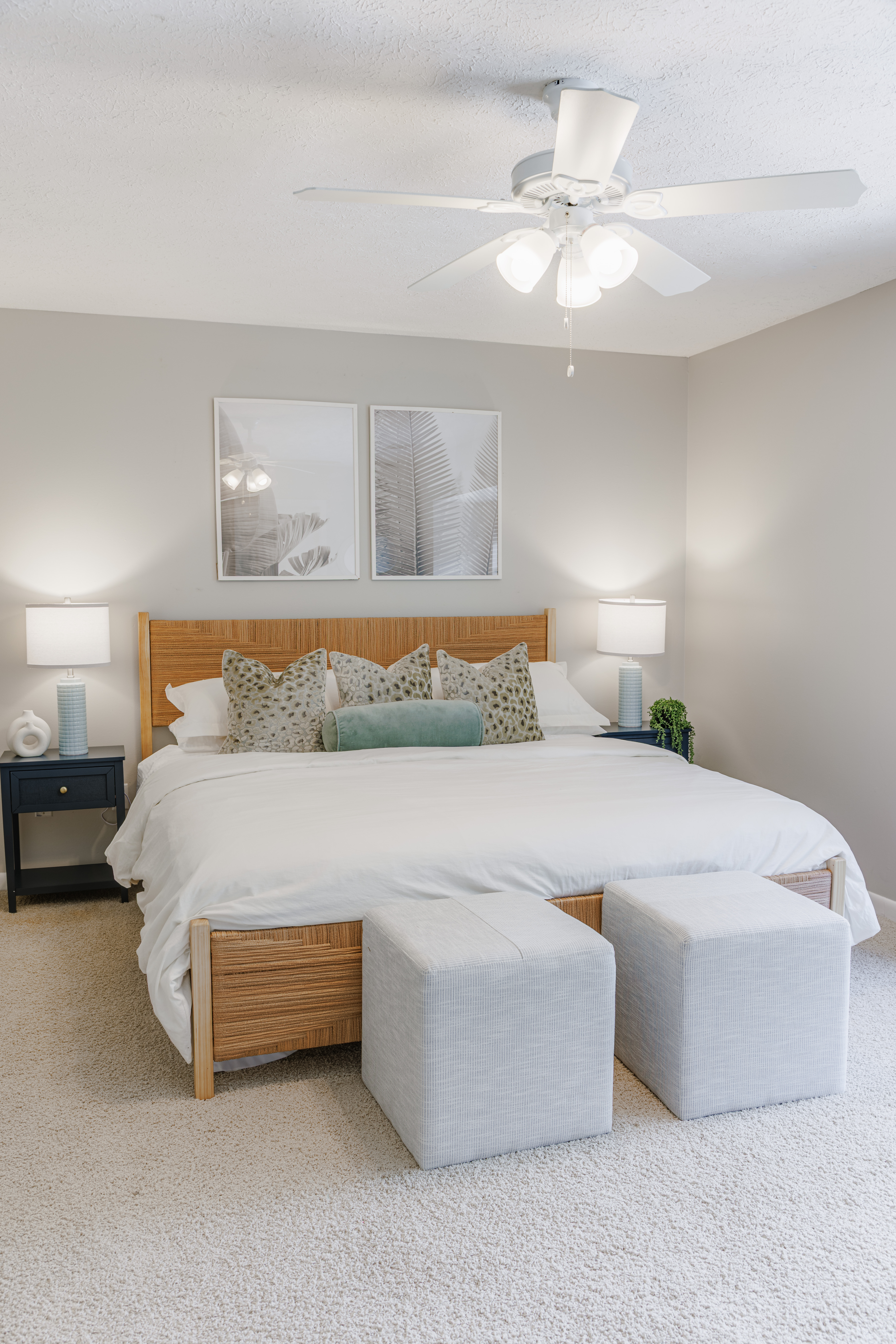 The Retreat at San Marco — styled kitchen nook with open shelving, ceramics and warm coastal finishes in a Tybee Island vacation rental