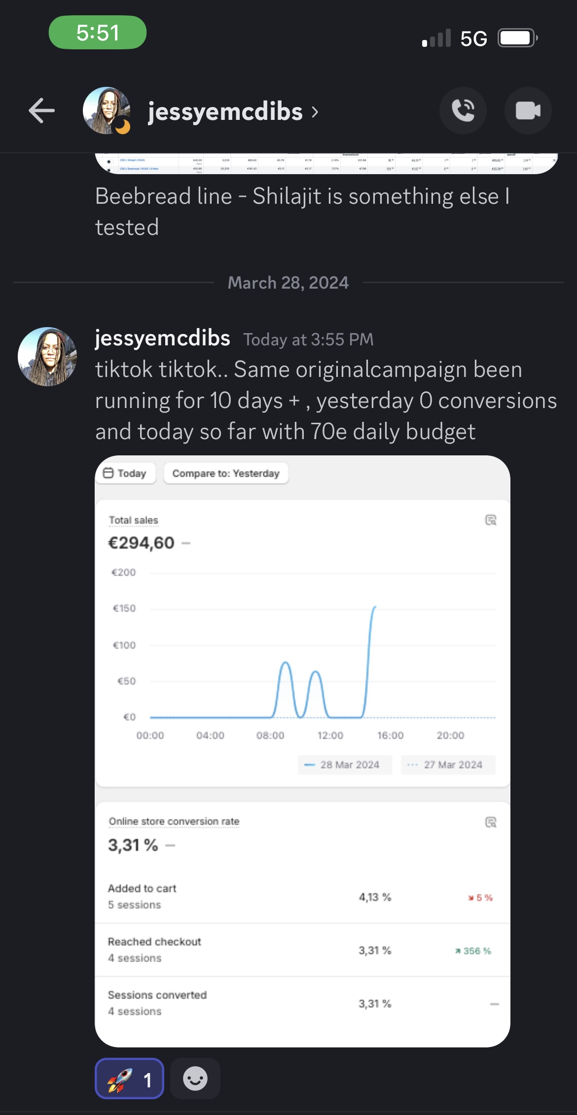 jessyemcdibs bounce-back day after 10 days at zero