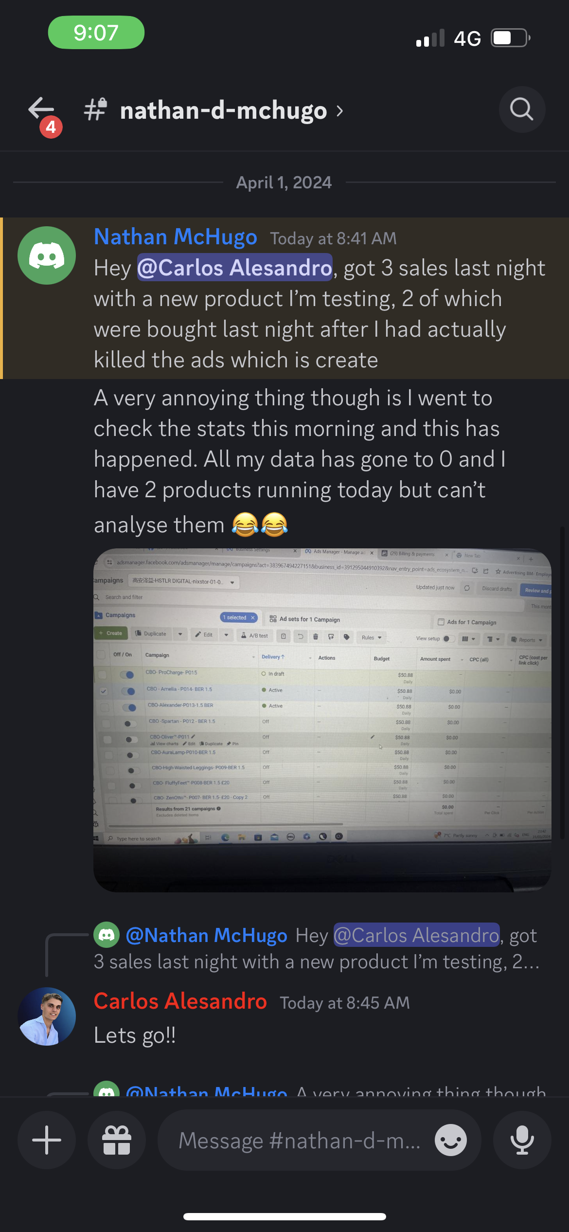 Nathan McHugo first 3 sales overnight with new product
