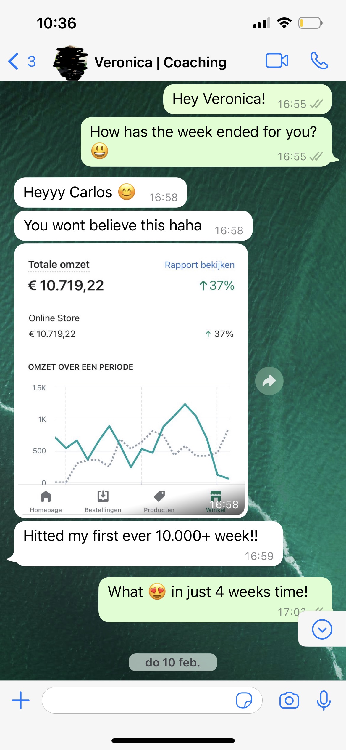 Veronica €10,719, first ever 10K+ week in 4 weeks