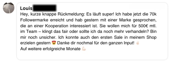 Testimonial Sarah Rubinger – 50k Follower + erster Kurs verkauft