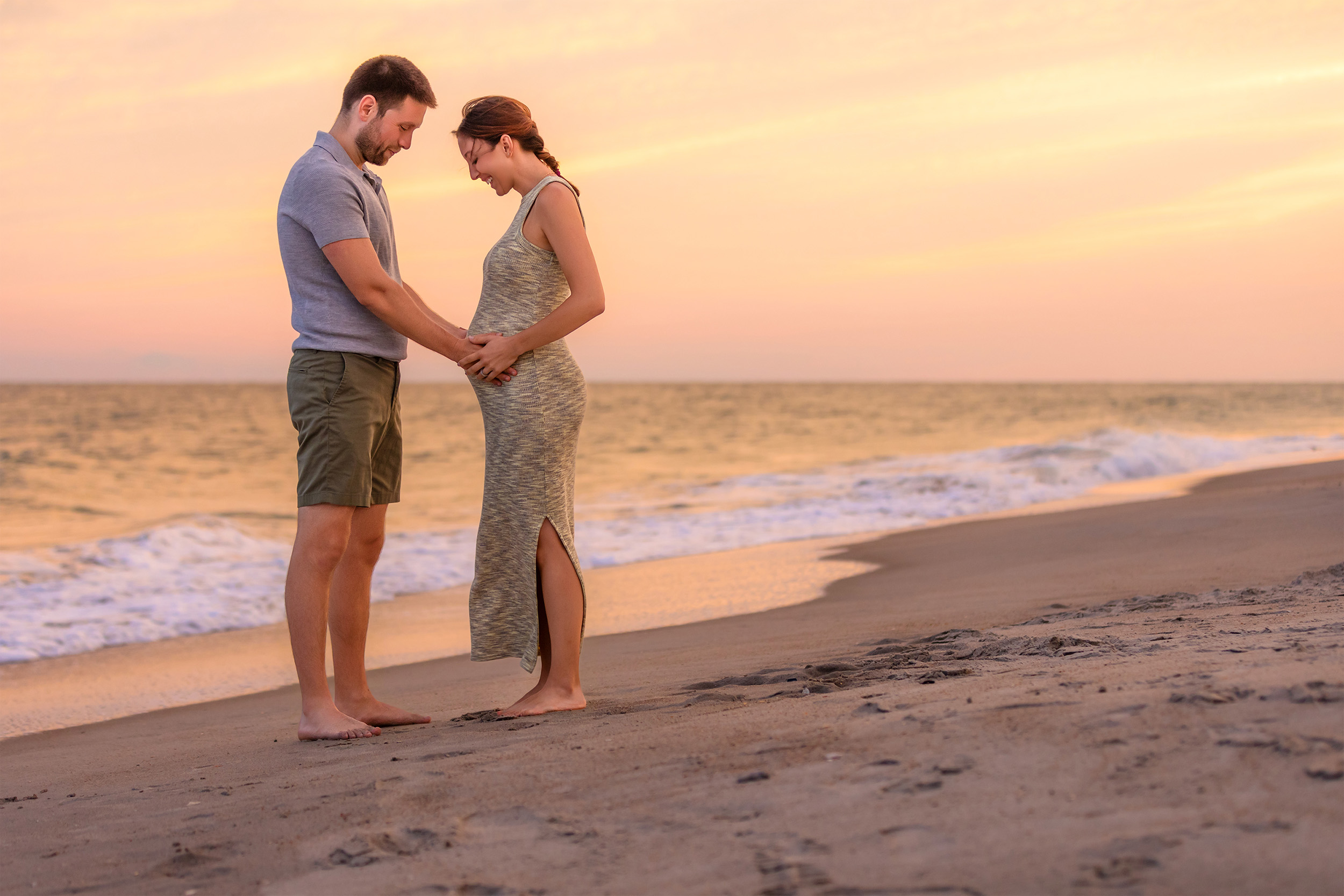 Beach maternity session portrait