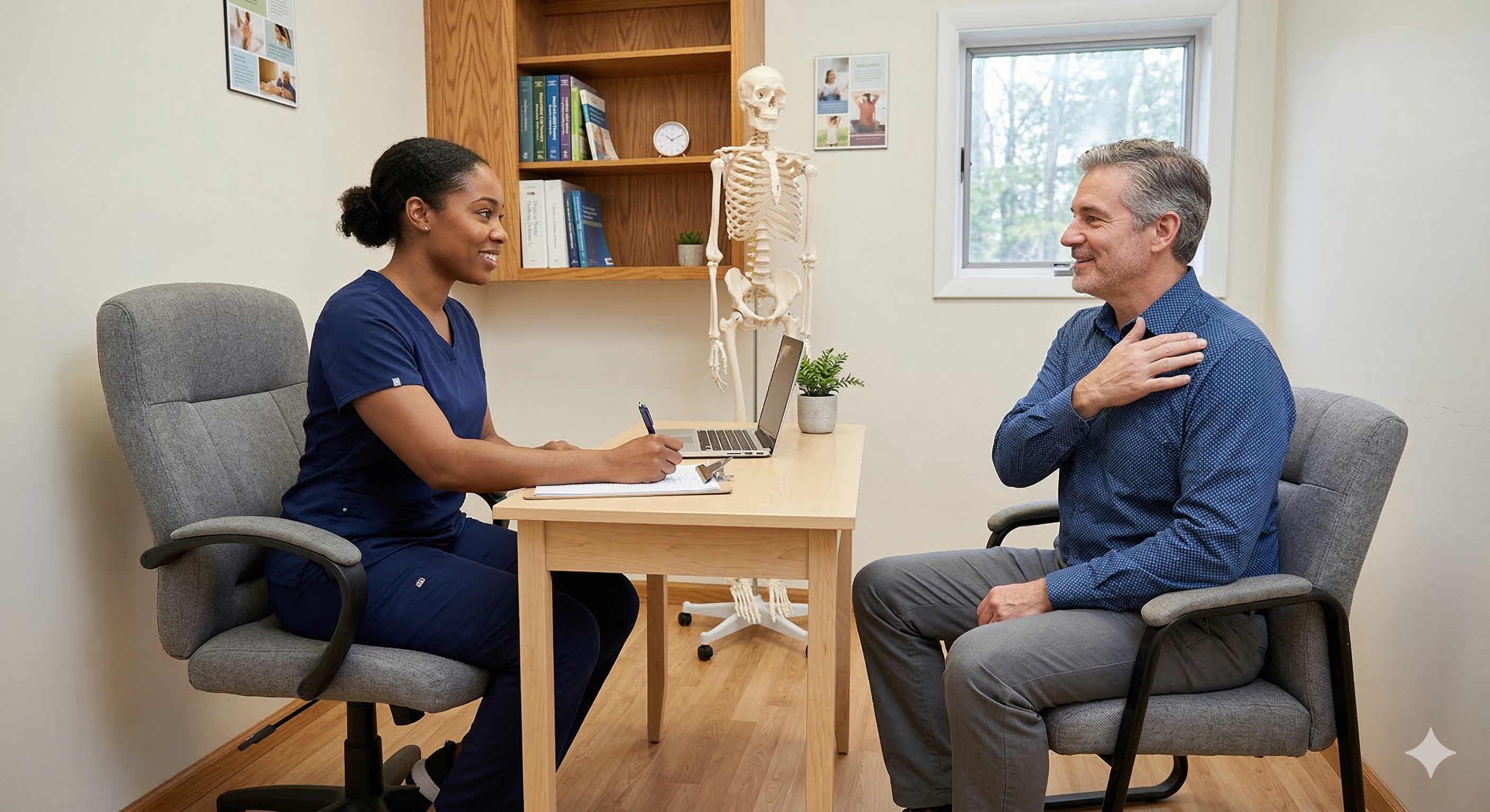 Initial physical therapy evaluation and consultation at NJ Rehab Experts Secaucus location Initial physical therapy evaluation and consultation at NJ Rehab Experts Secaucus location