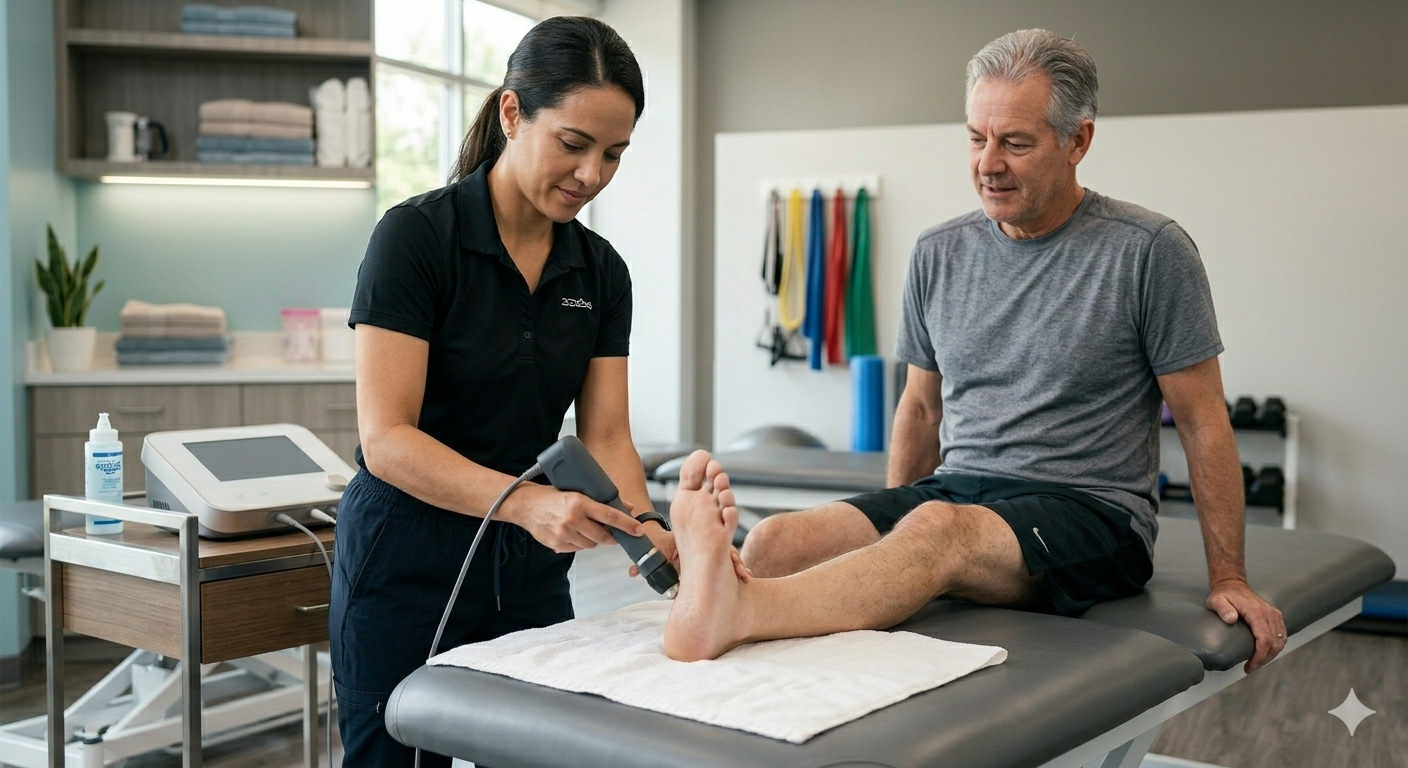 Shockwave therapy for plantar fasciitis treatment at a New Jersey physical therapy clinic