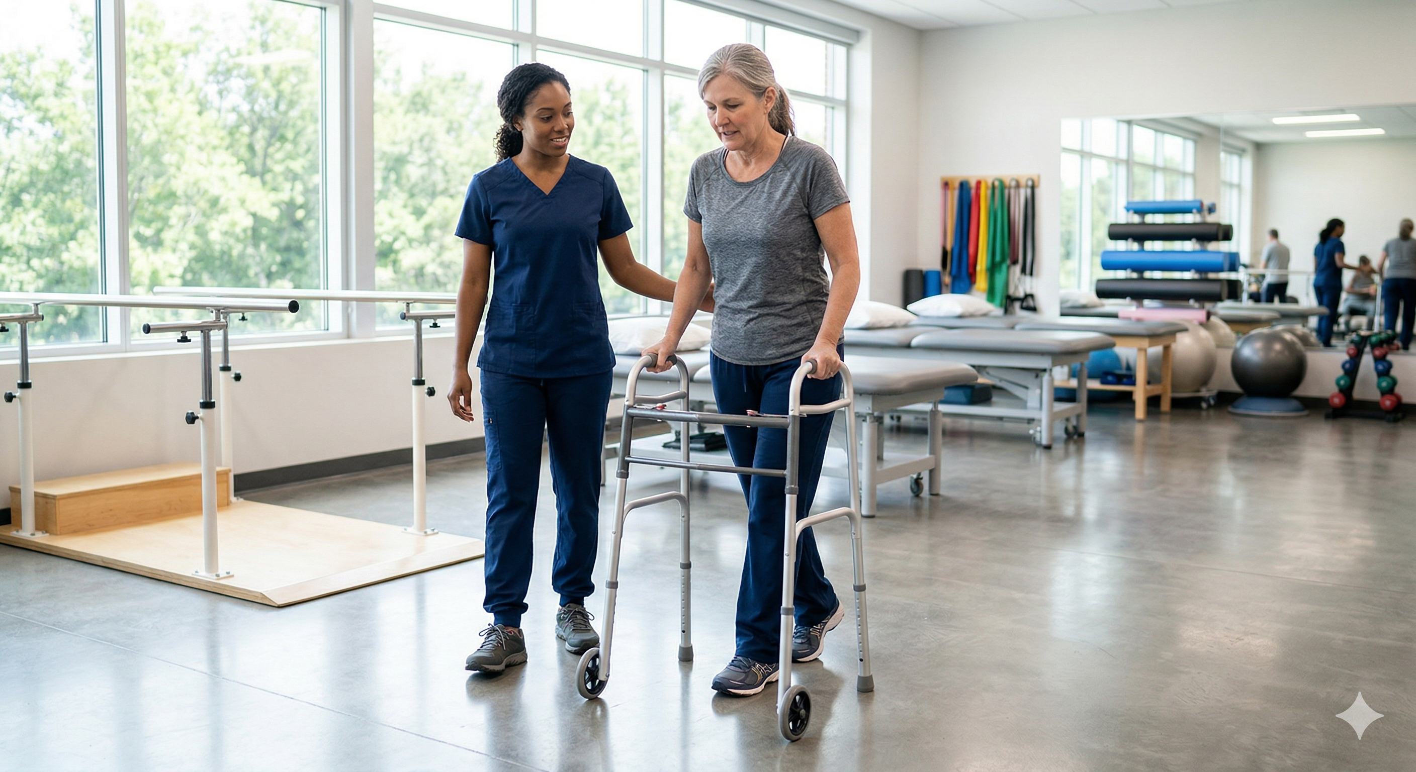 Hip replacement rehabilitation and gait training at a New Jersey physical therapy clinic