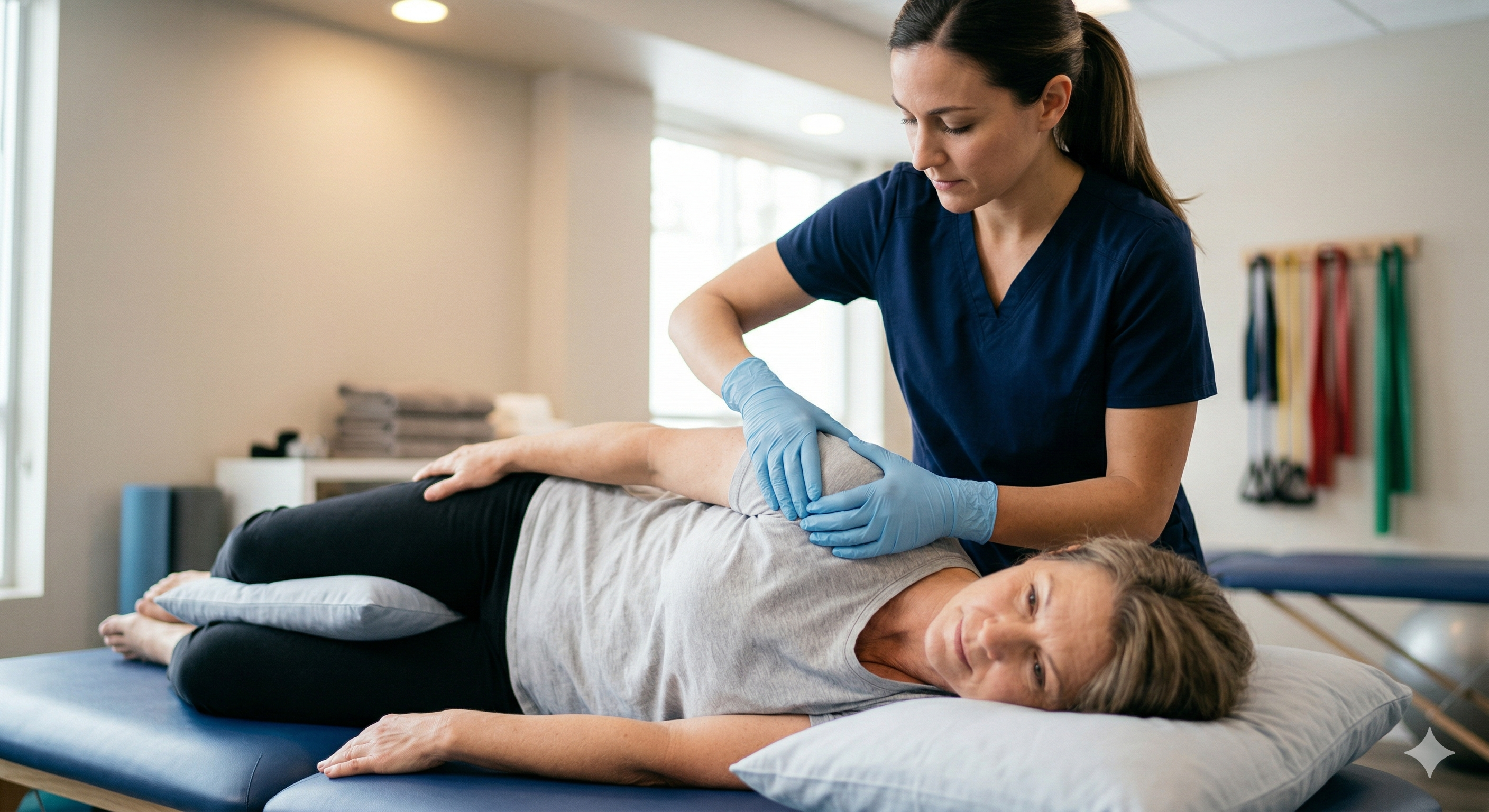 Shoulder joint mobilization during rotator cuff physical therapy at NJ Rehab Experts Shoulder joint mobilization during rotator cuff physical therapy at NJ Rehab Experts