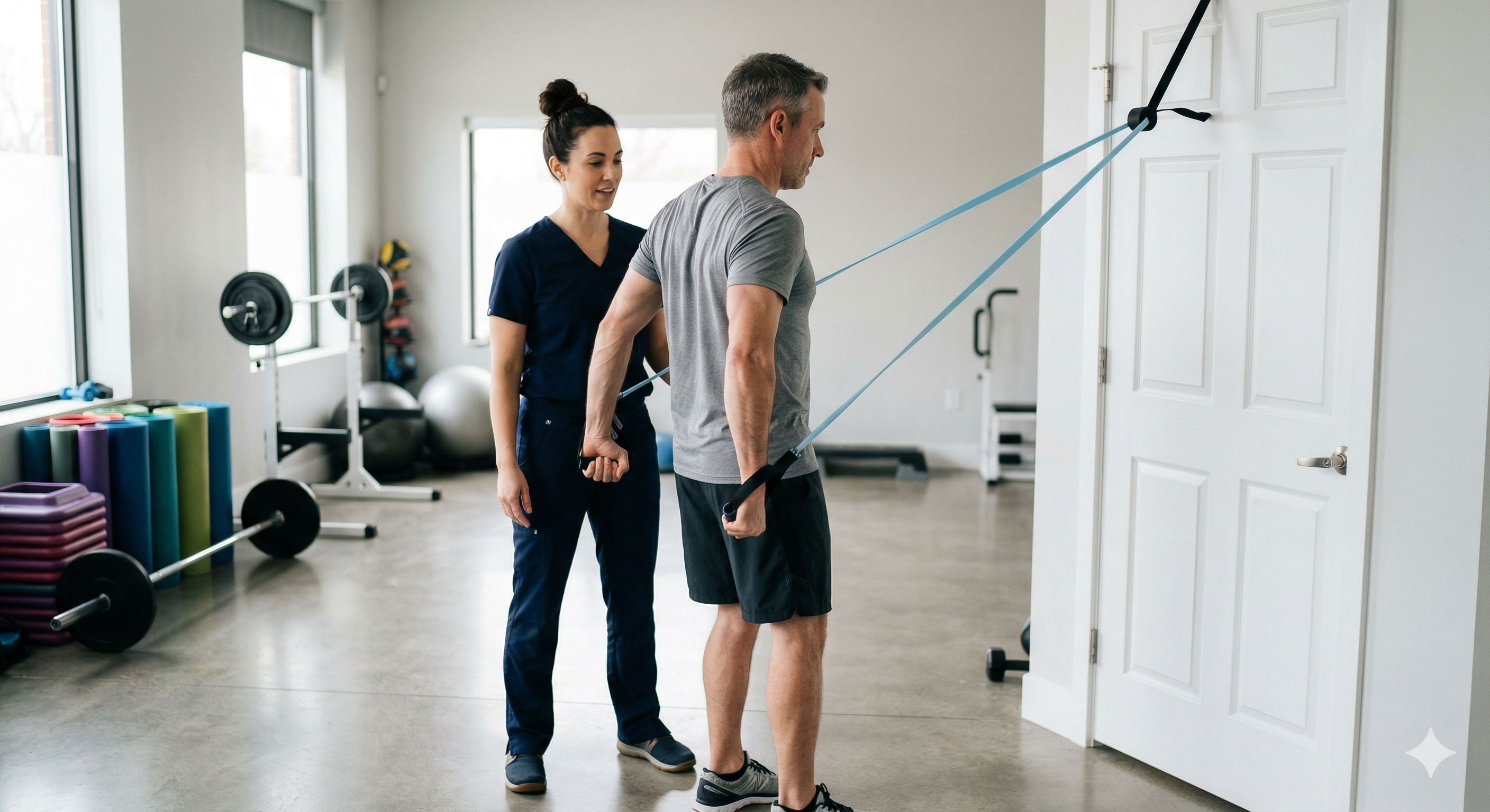 Posture correction strengthening exercise at a New Jersey physical therapy clinic