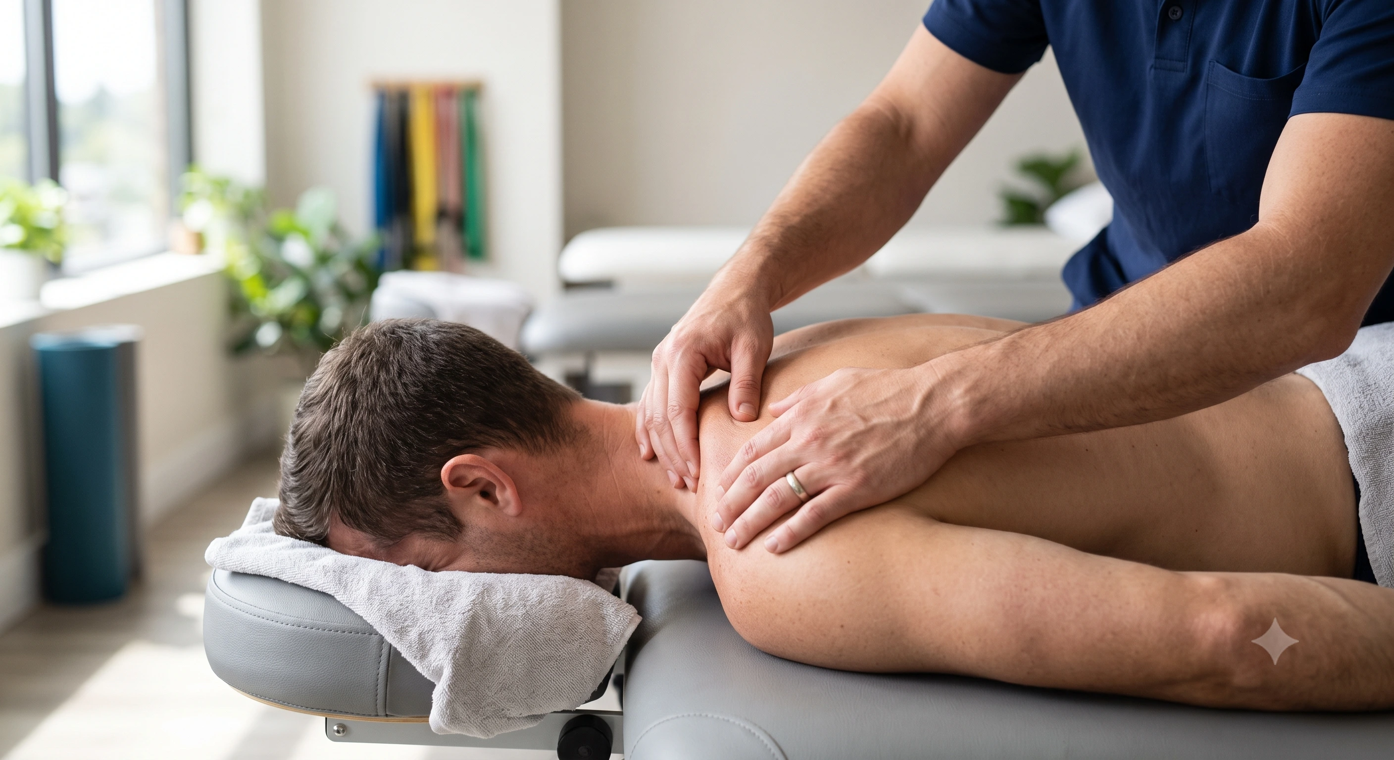 Manual therapy for a work-related shoulder injury at a Jersey City clinic Manual therapy for a work-related shoulder injury at a Jersey City clinic