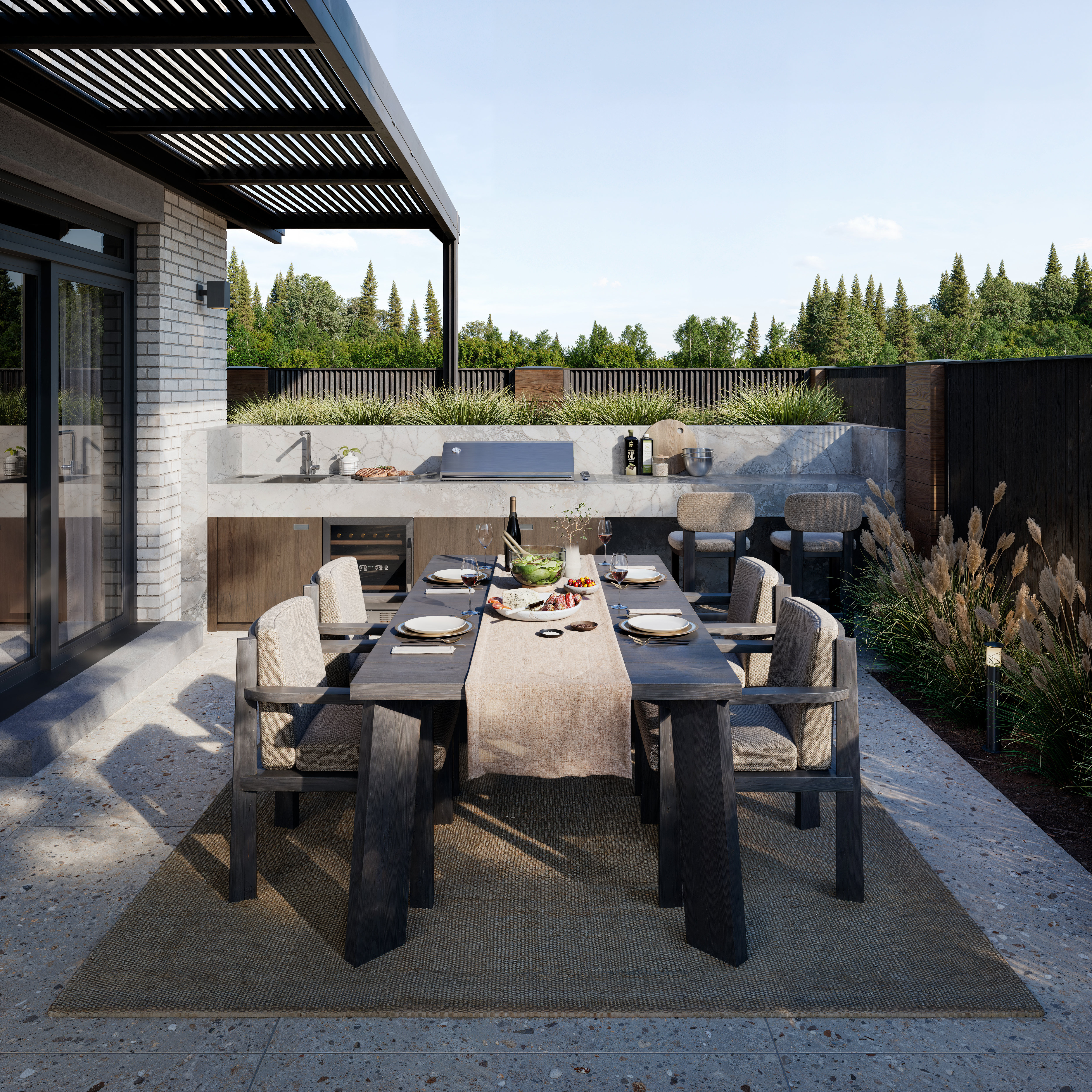 Outdoor dining area new Oakville homes