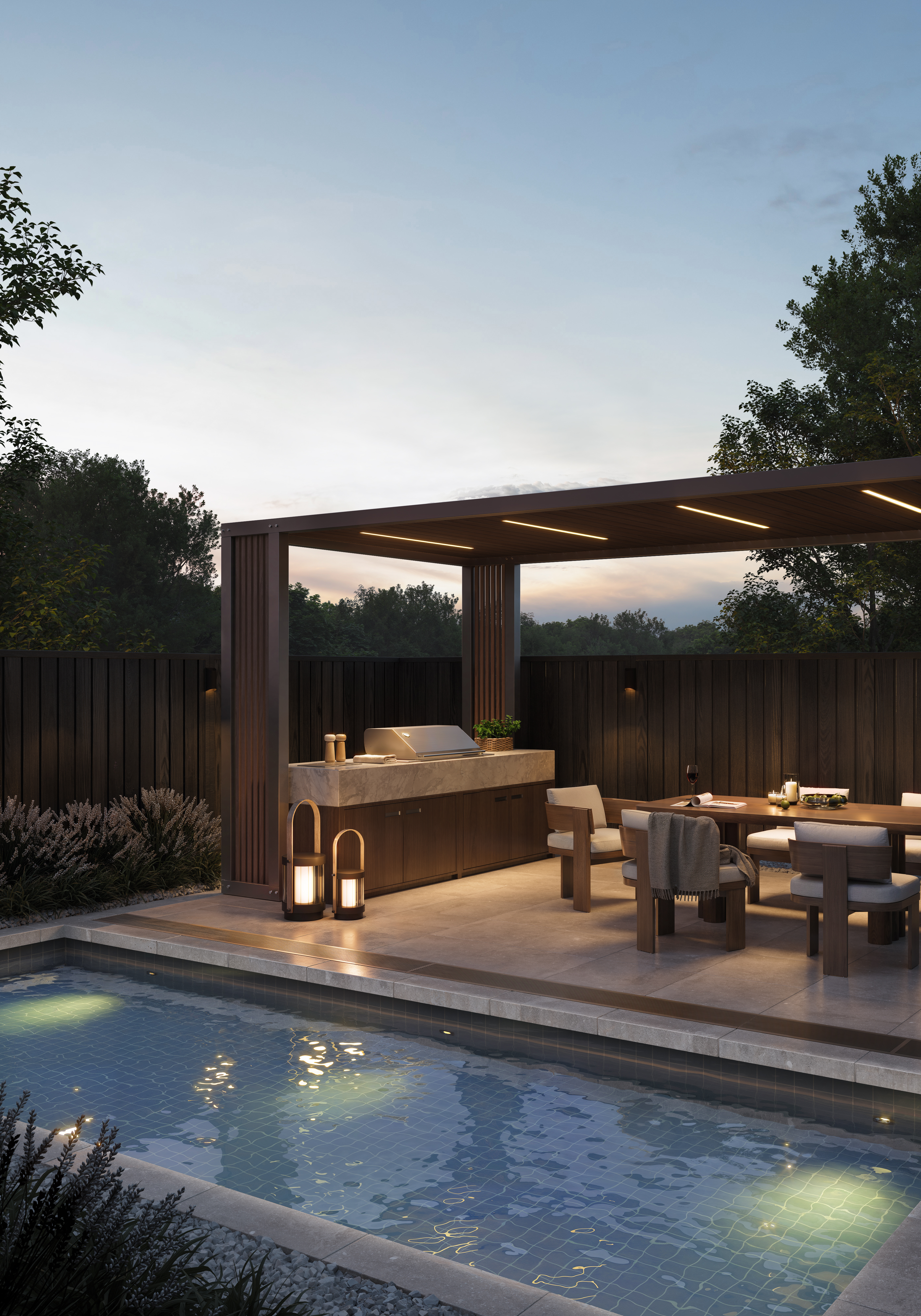 Courtyard pool area new Oakville community