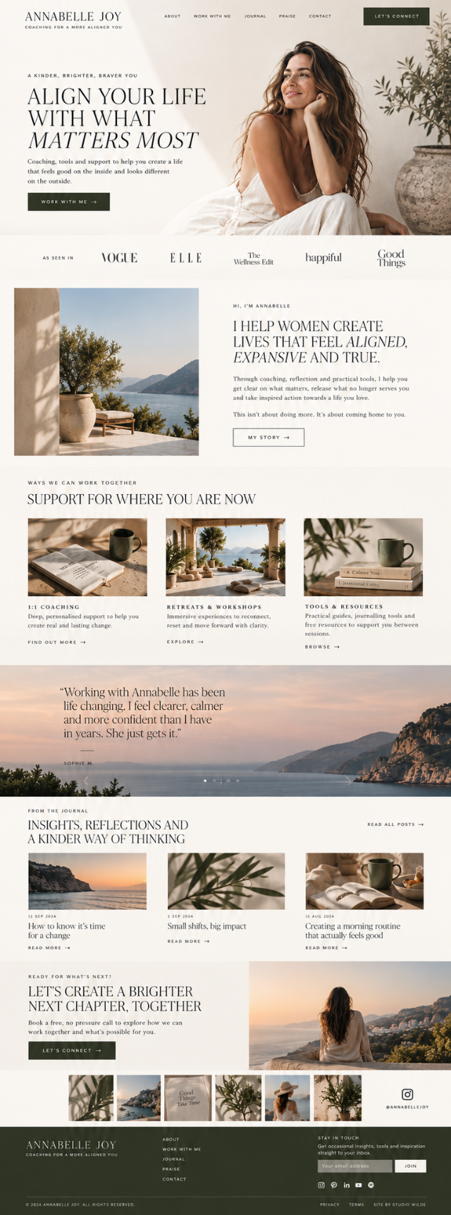Annabelle Joy coaching website design