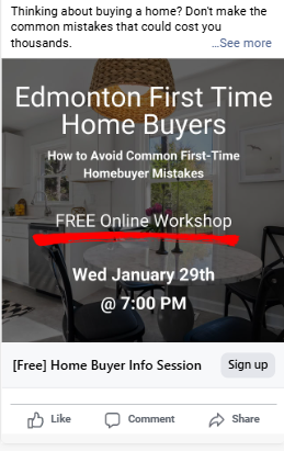 Realtor first-time home buyer ad