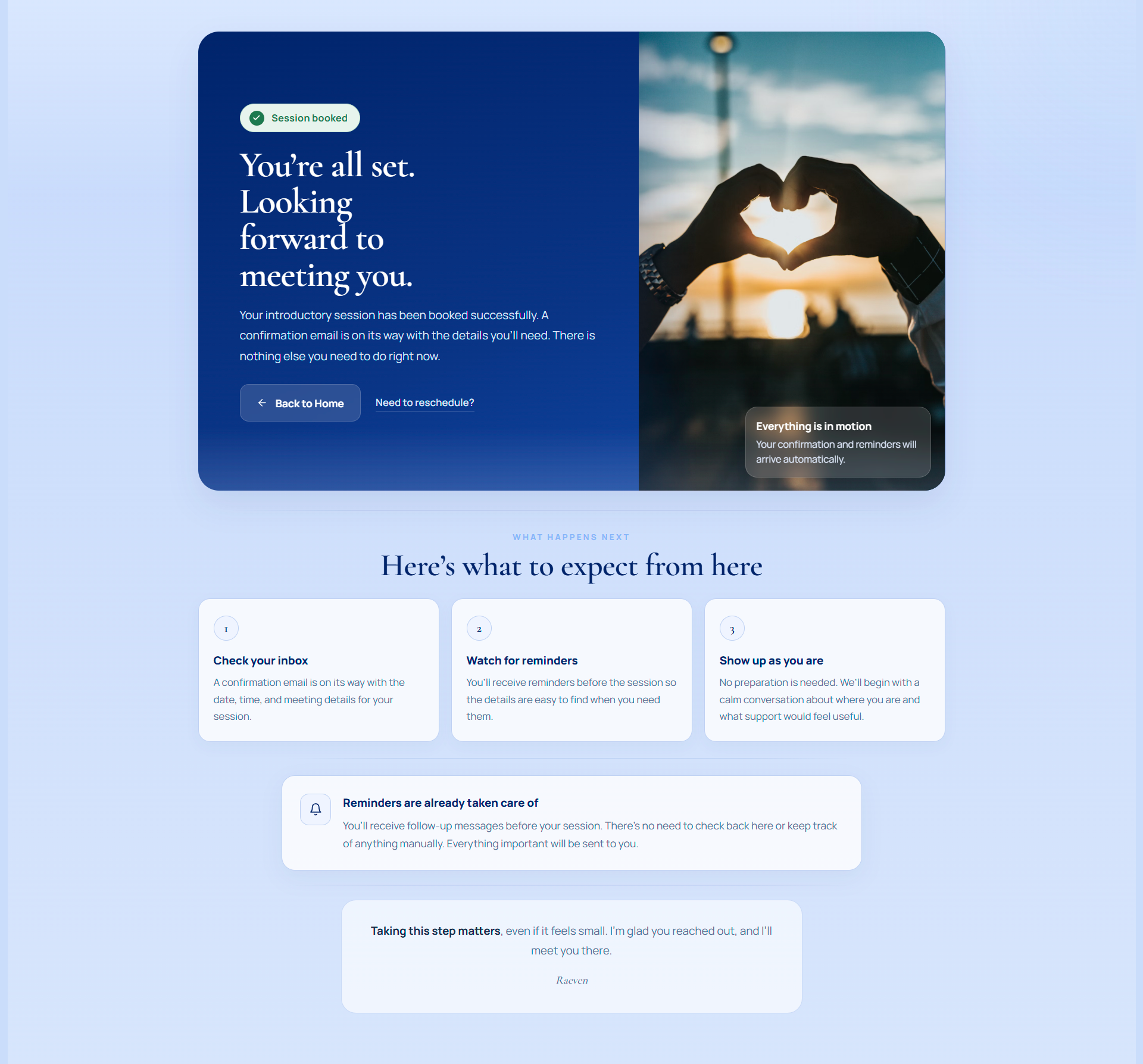 Raeven Thank You Page placeholder
