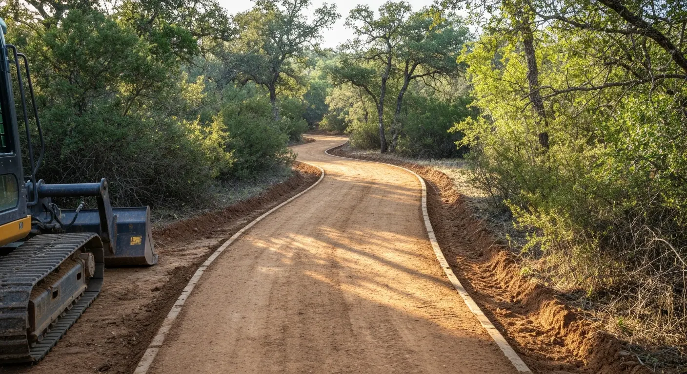 Trail cutting through brush