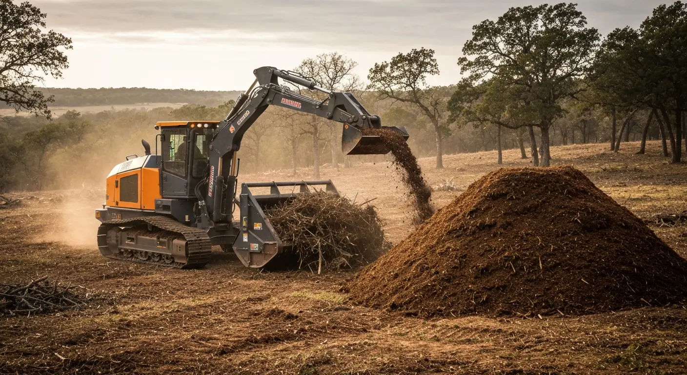 Forestry mulching equipment in action