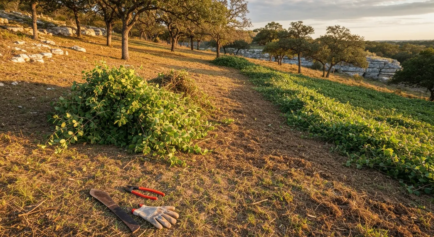 Ground honeysuckle removal