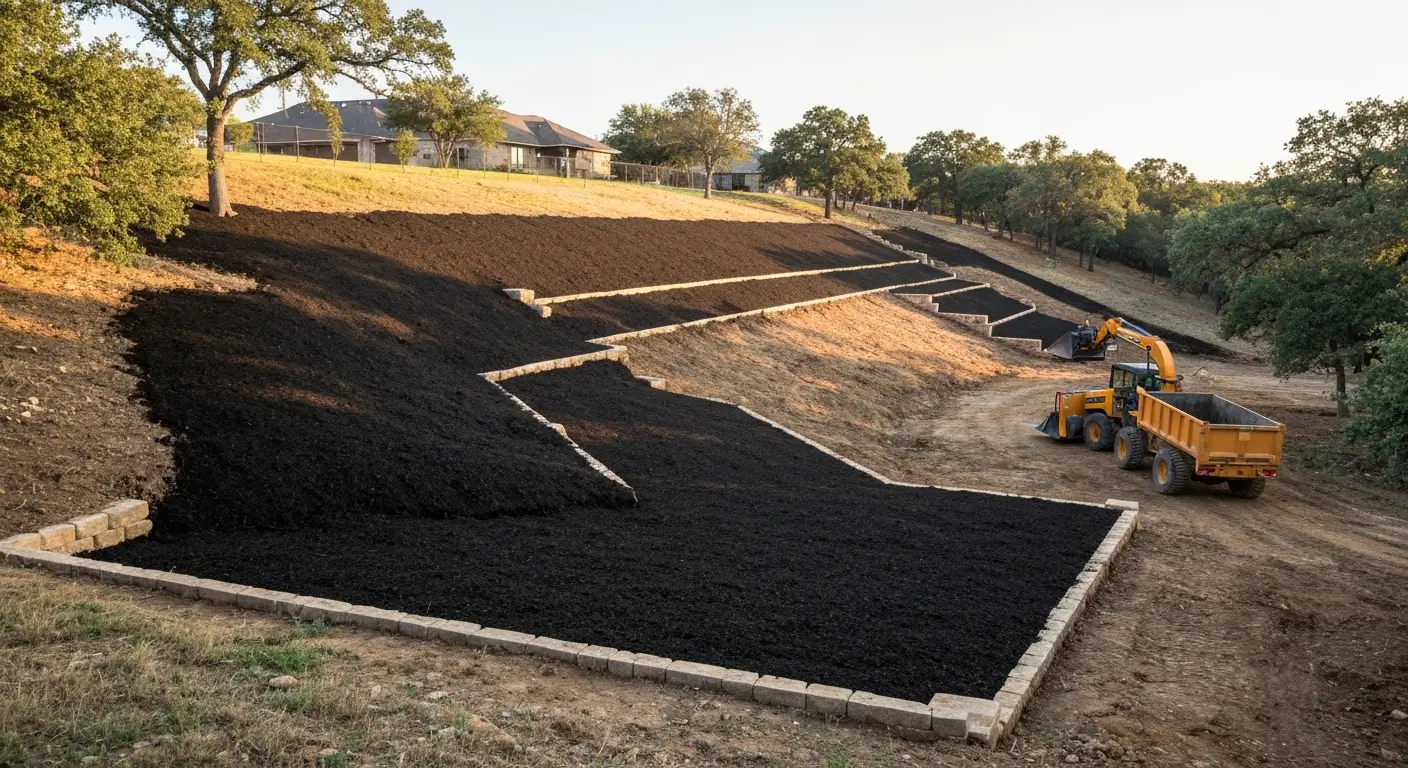 Commercial hillside mulching and land clearing