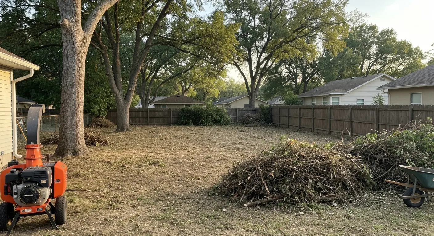 Dense brush cleared from residential lot