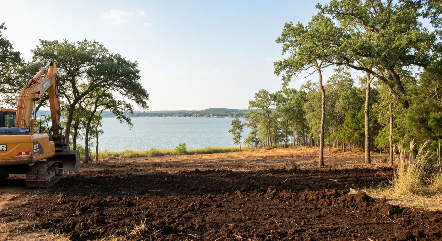 Lakefront property clearing near Lewisville Lake