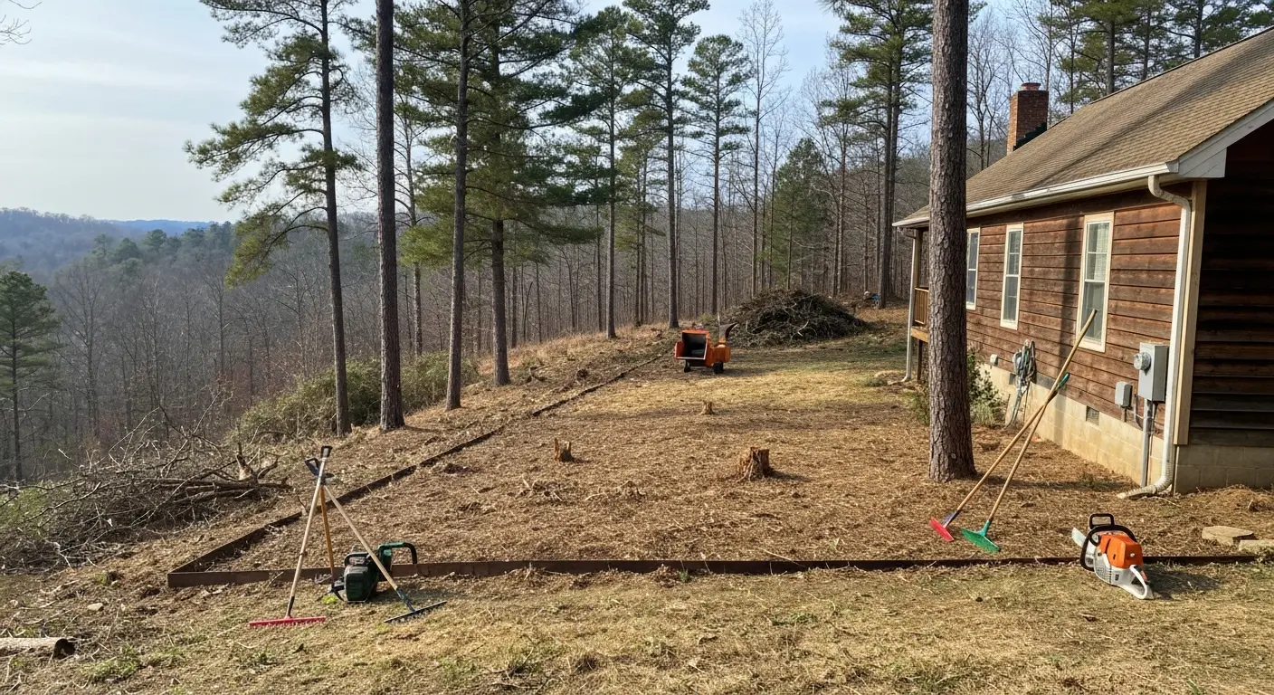 Firebreak cleared area