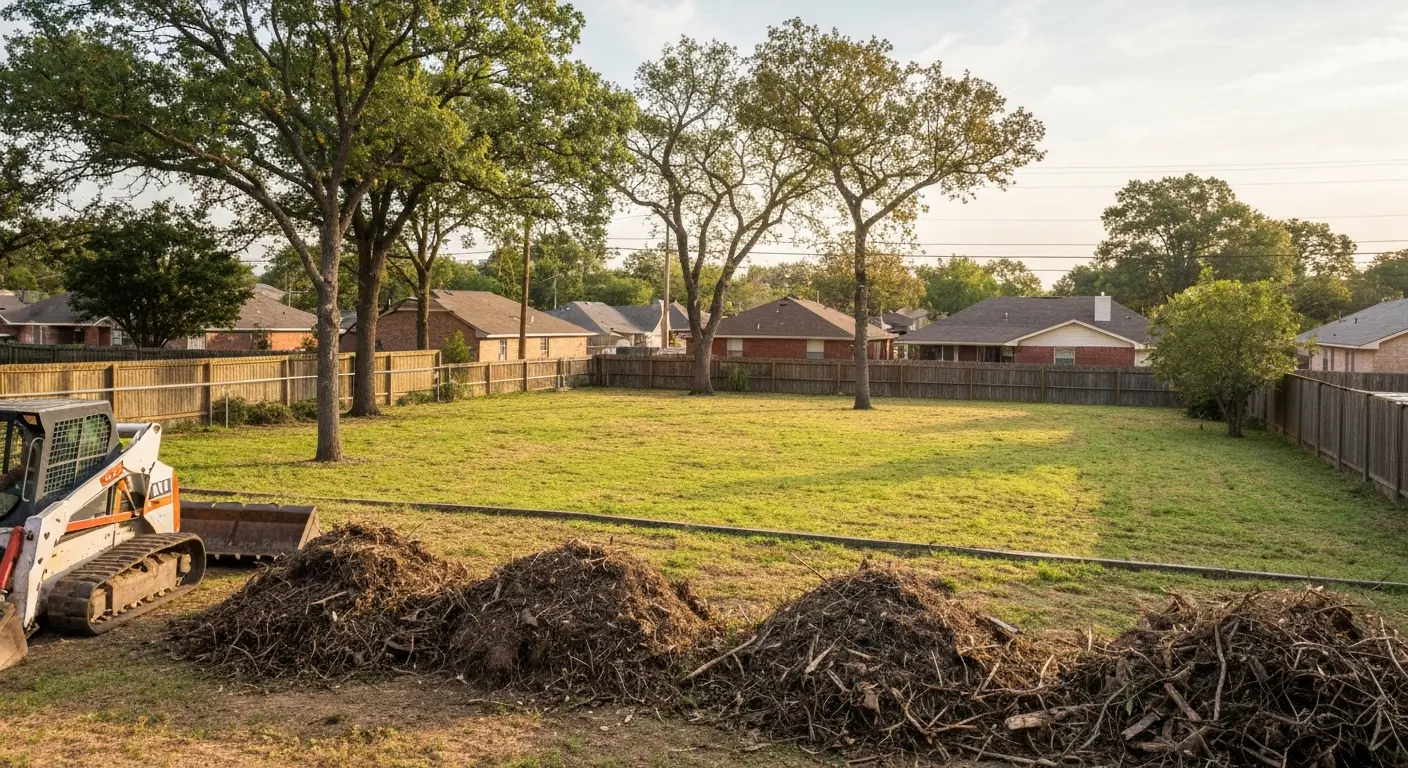 Residential land clearing in Nocona