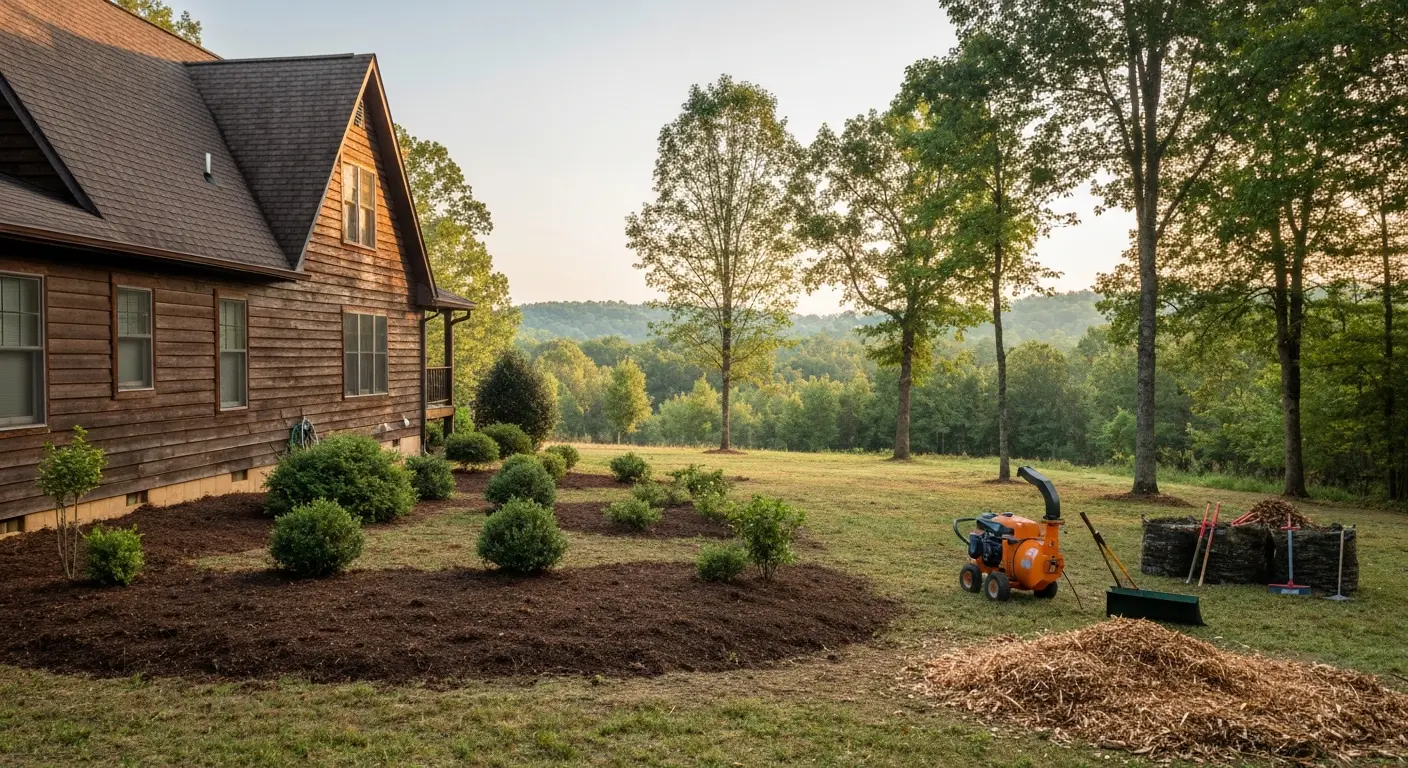 Defensible space created by wildfire prevention vegetation management