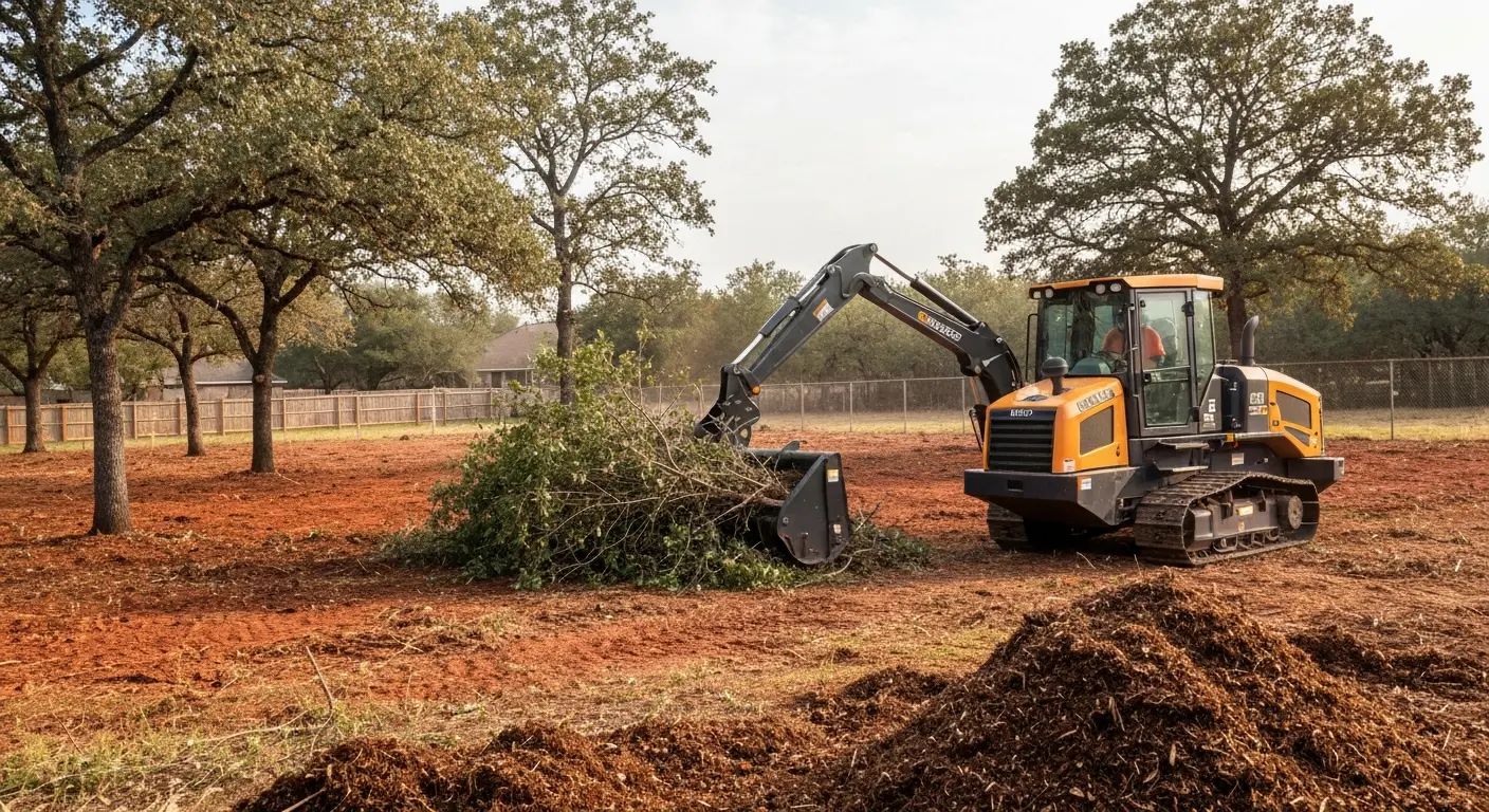 Forestry mulching in progress