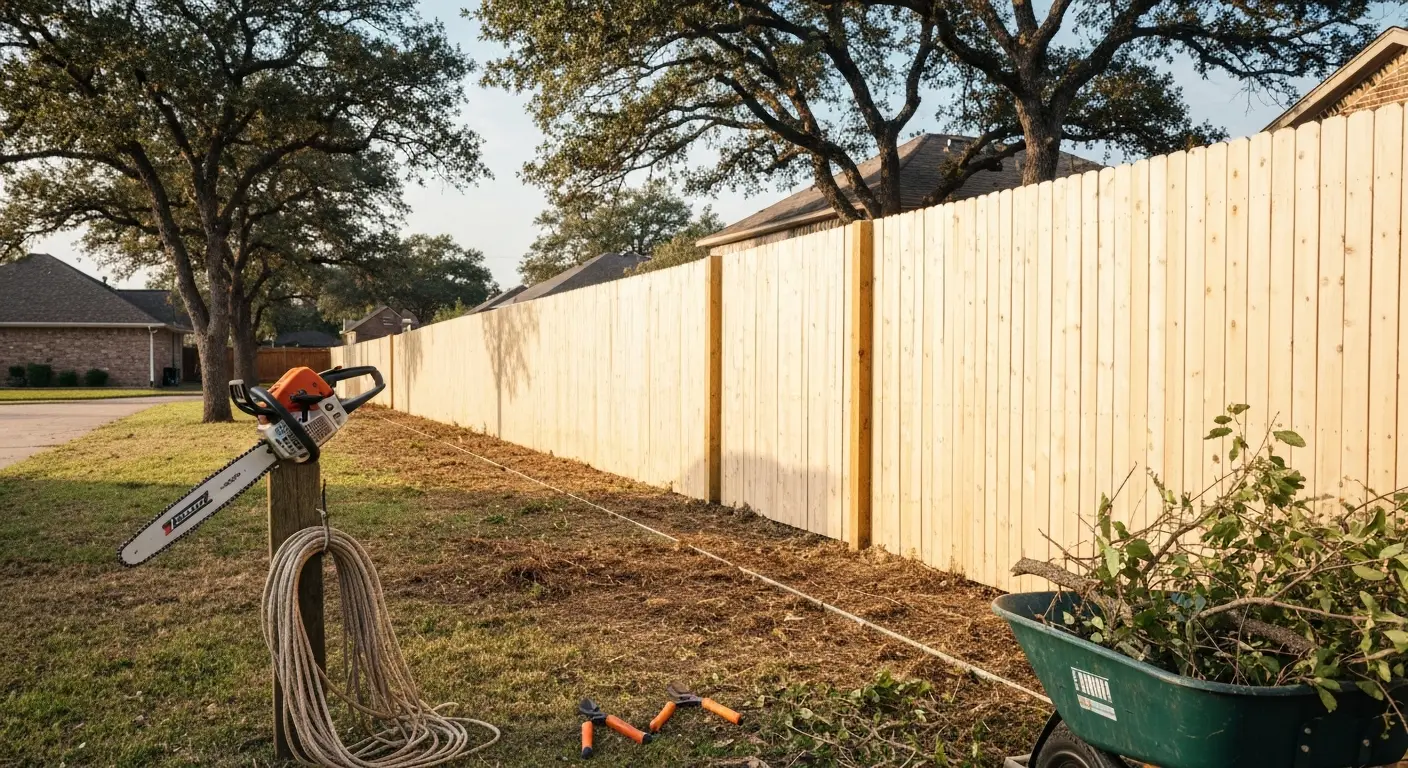 Residential fence line clearing