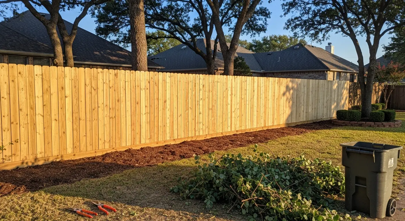 Honeysuckle vine removal from fence