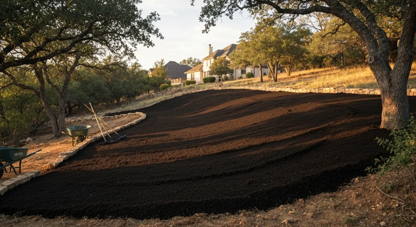 Residential hillside mulching project