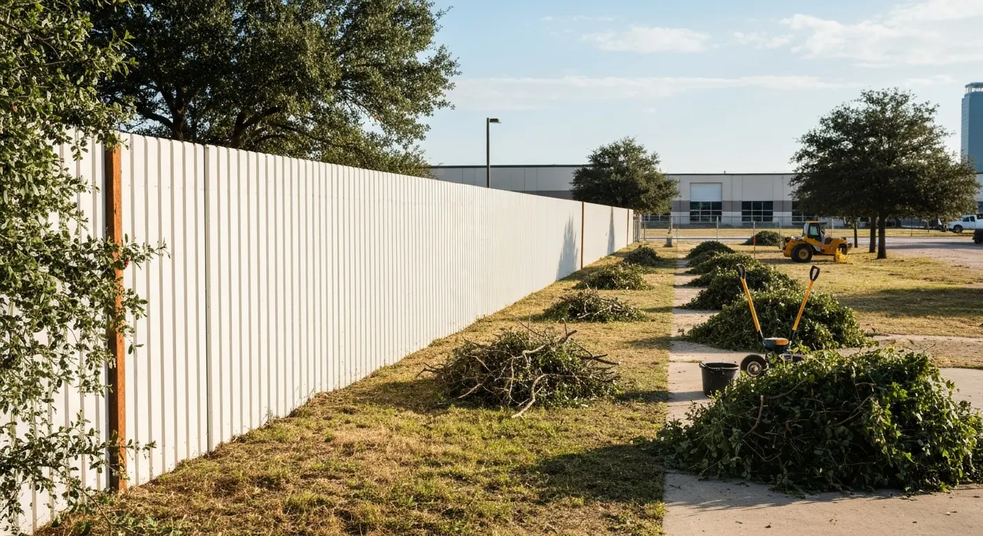 Commercial fence line clearing