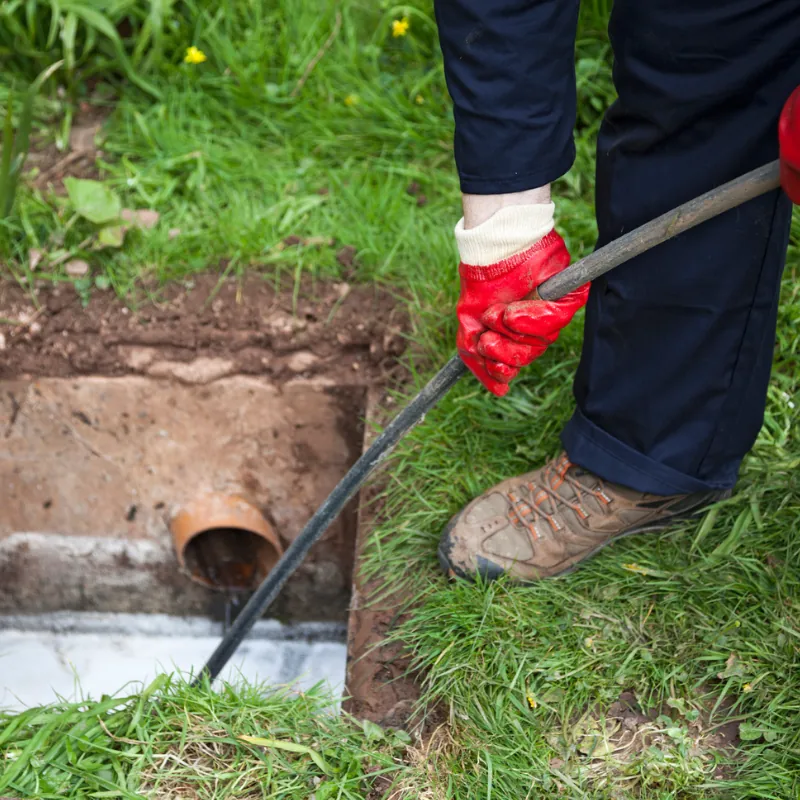 Happy homeowner after fast Lions Rooter drain service.