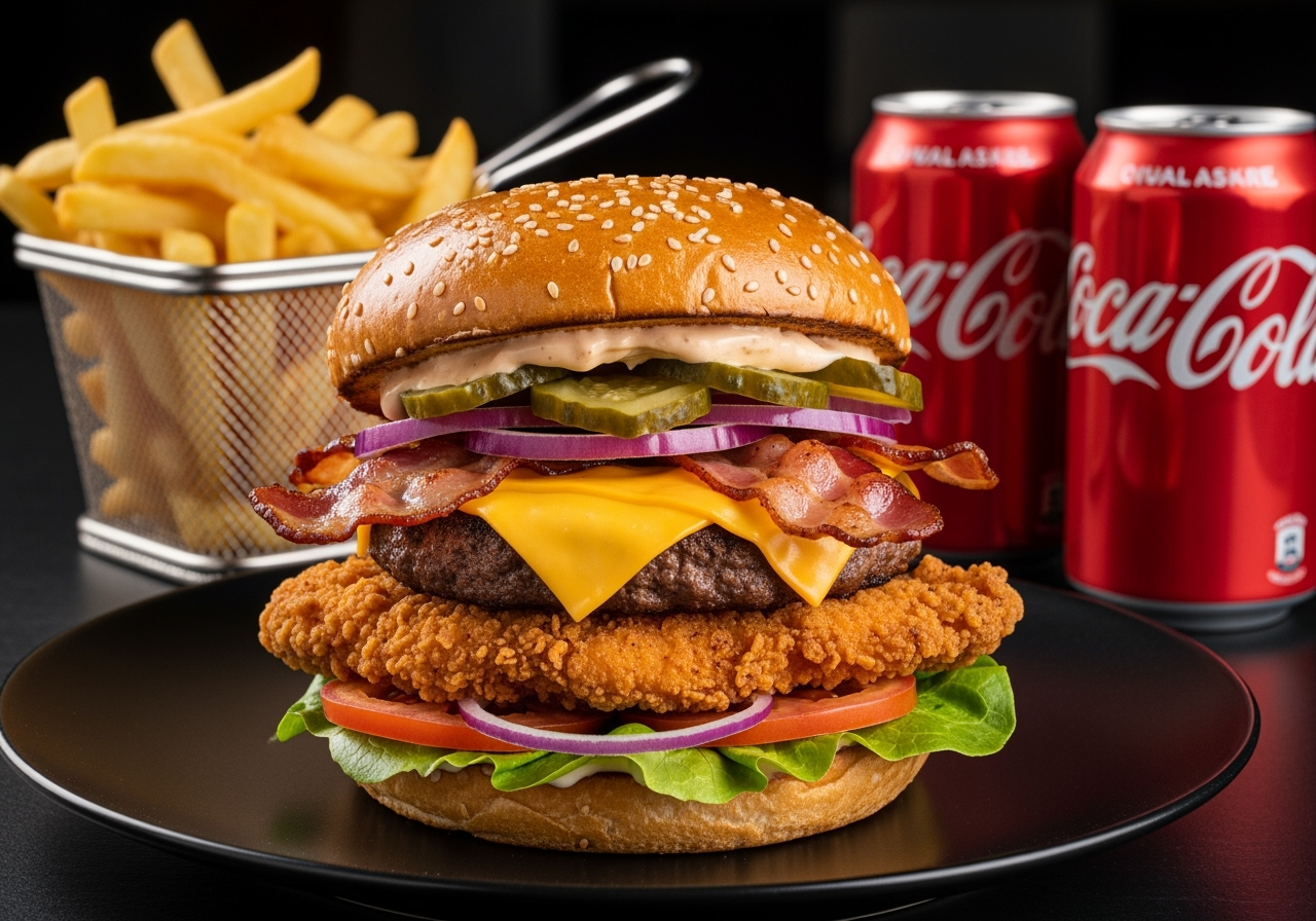 Gourmet burgers served at Coffee and Dreams on Gouger Street Adelaide