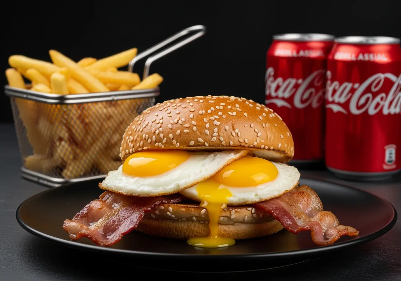 Bacon and egg roll from Coffee & Dreams on Gouger Street, Adelaide.