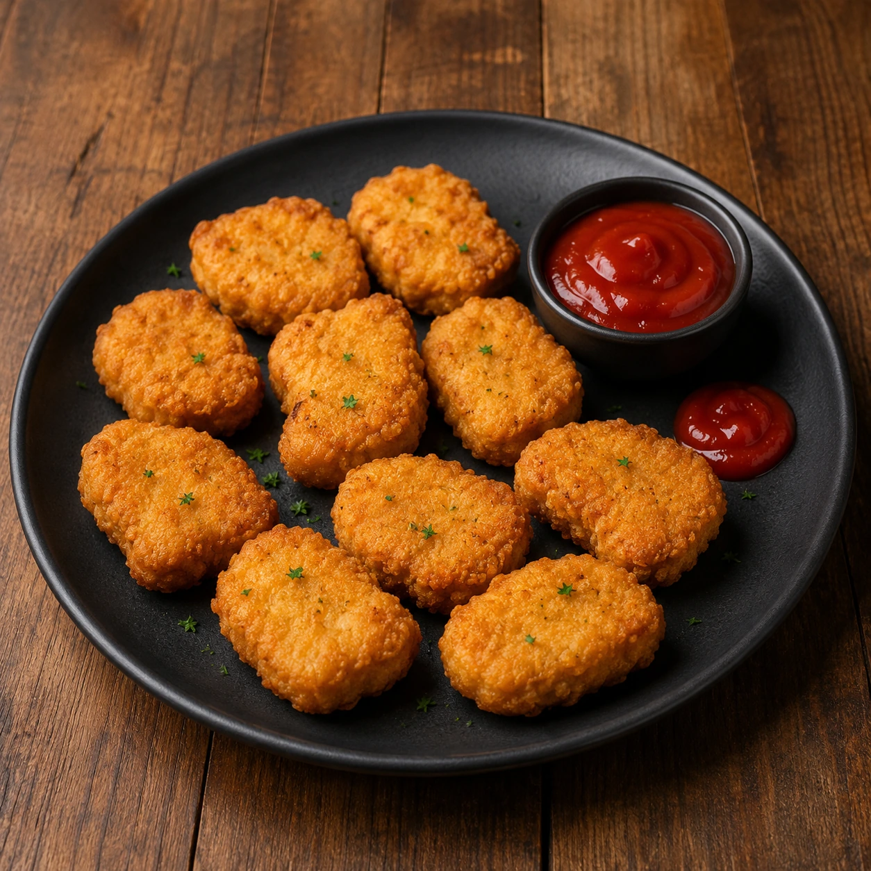 Chicken nuggets served with sauce from Coffee & Dreams on Gouger Street, Adelaide.