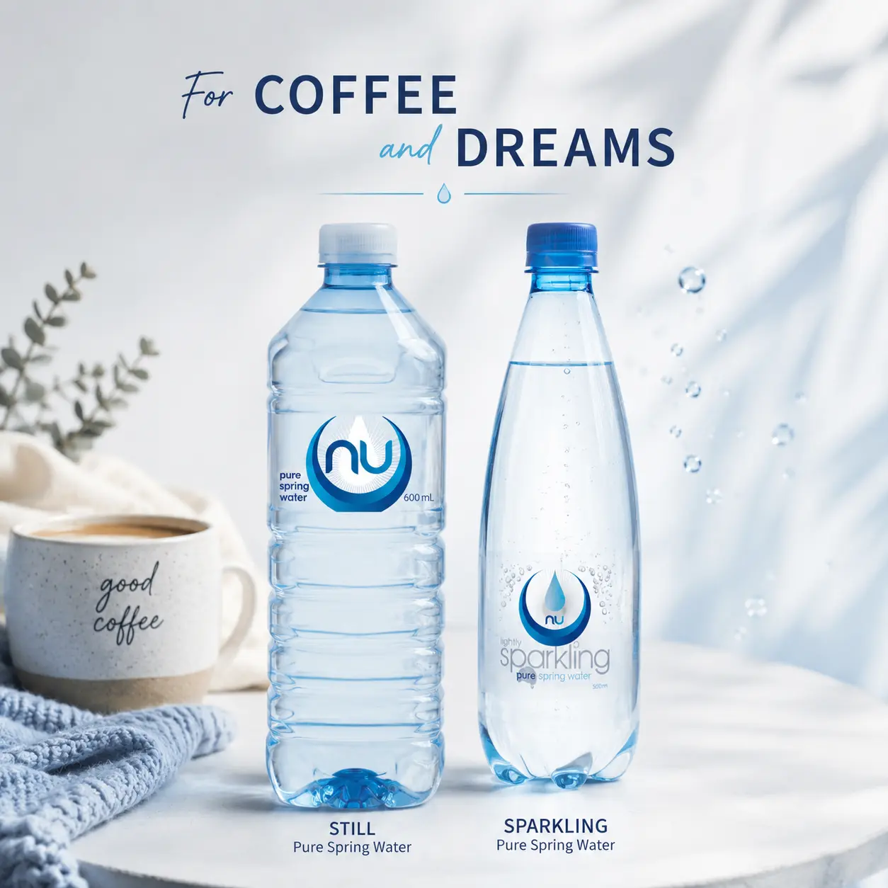 Still and sparkling bottled water from Coffee & Dreams on Gouger St, Adelaide.