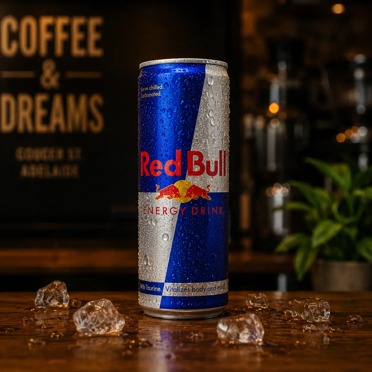 Red Bull can available from Coffee & Dreams on Gouger St, Adelaide.