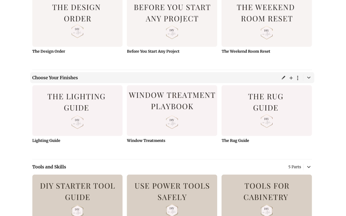 The library of finish guides and room recipes