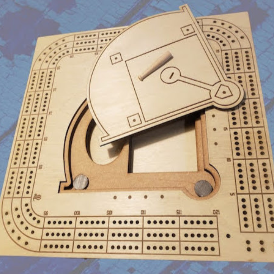 Custom personalized wooden cribbage board