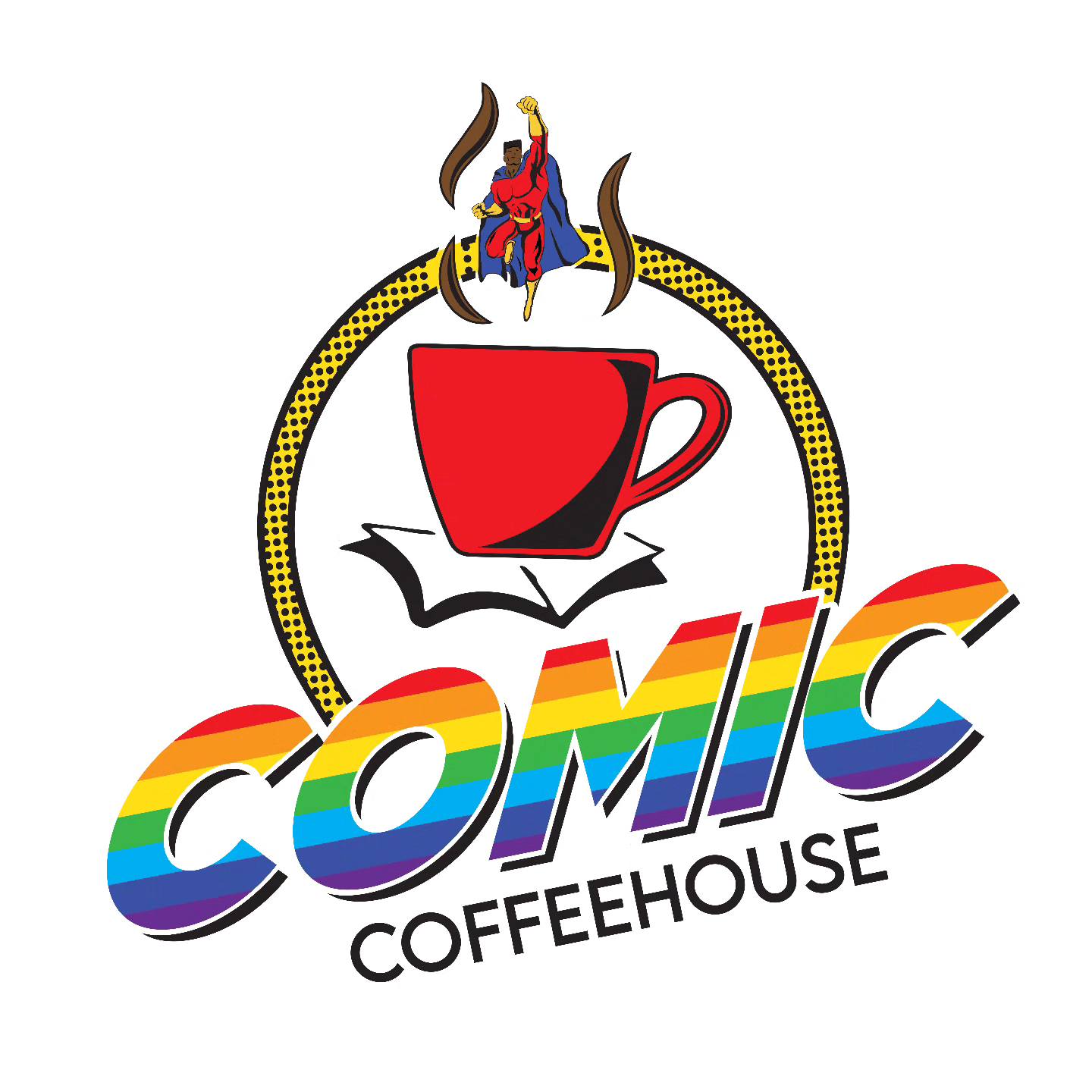 Brand logo for Comic Coffeehouse in Overland Park, Ks
