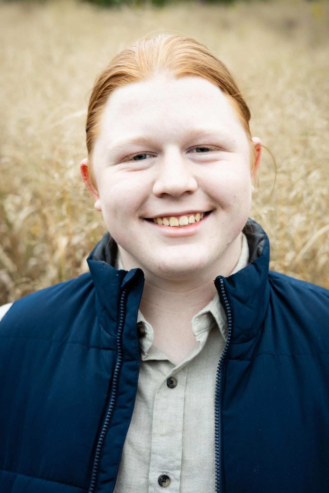 Poetic Justice, 18 year old, Justice Ellsworth, standing in a field