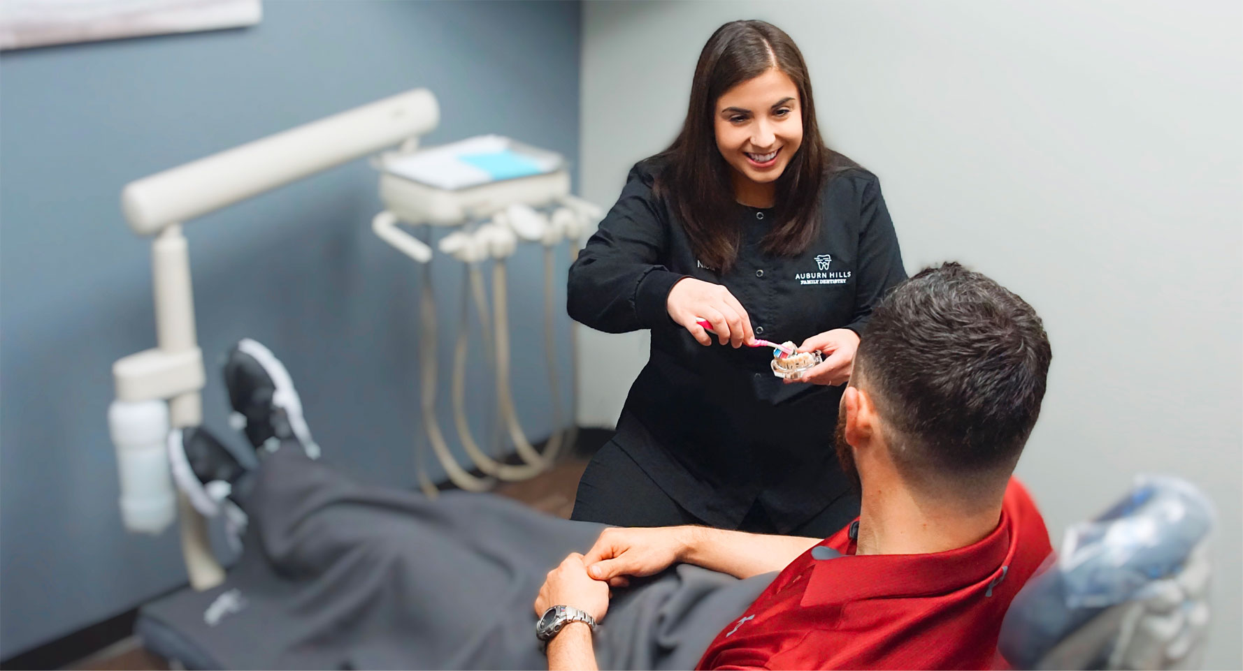 Man holding toothbrush