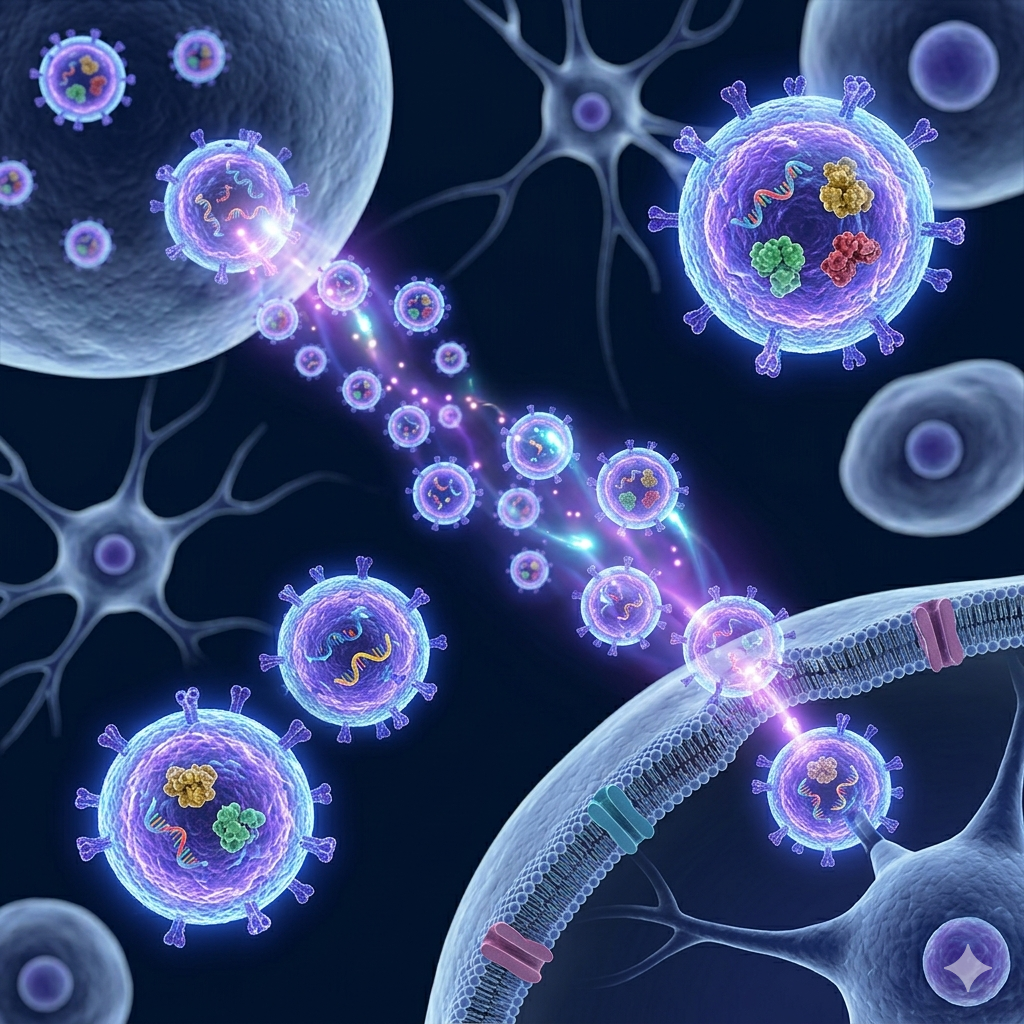 Exosome vesicles illustration
