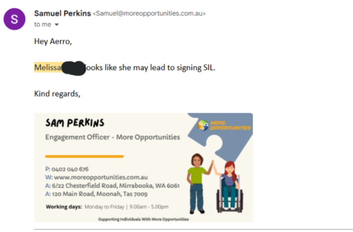 Testimonial screenshot — Being Human Plan and Care