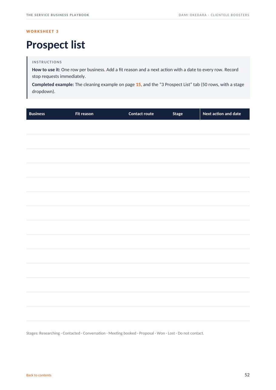Worksheet page from the playbook: unit economics