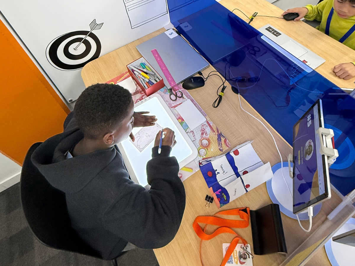 Steamoji Kelowna students creating animation and digital art