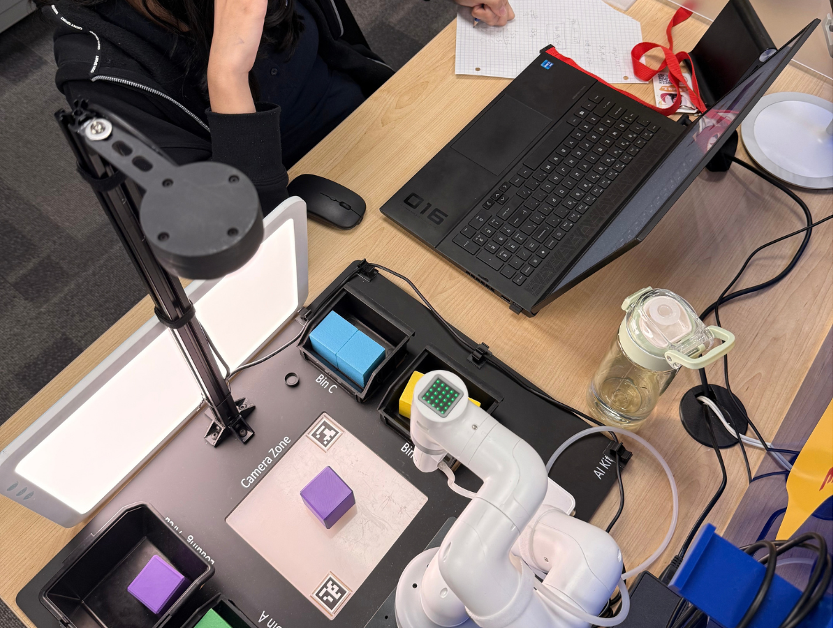 Steamoji Kelowna students building robots