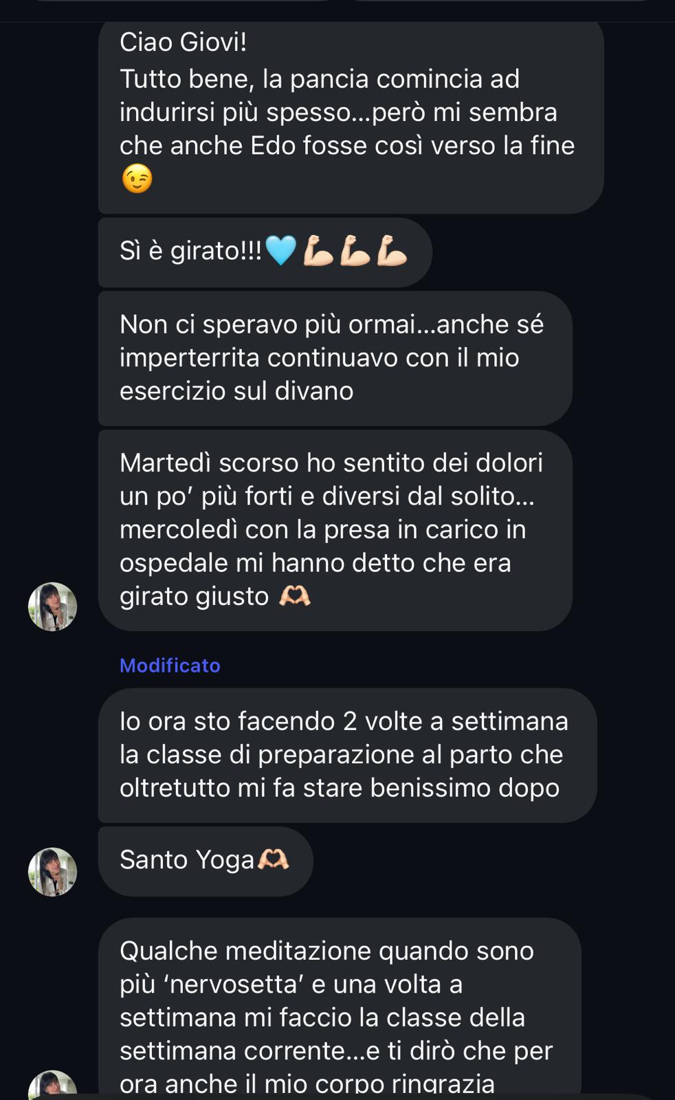 Messaggio di una mamma sul percorso Yoga per Bimbi Podalici