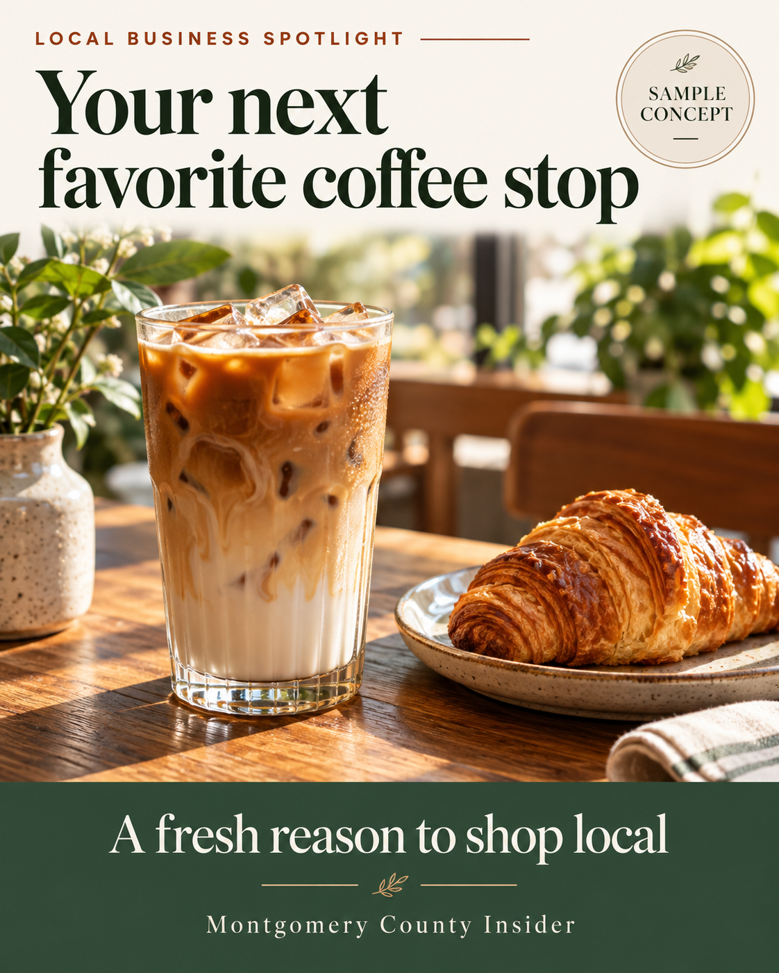 Sample coffee shop promotion by Montgomery County Insider