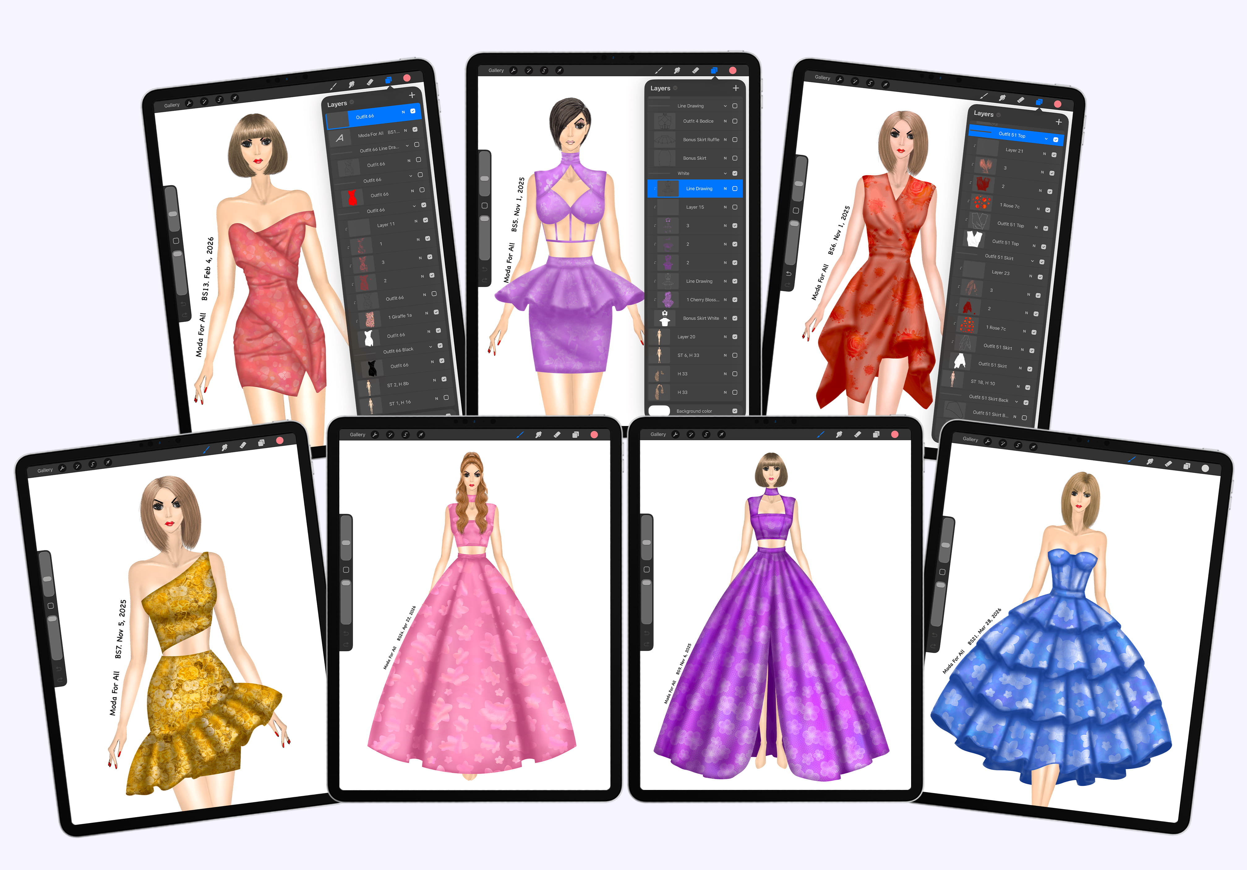 You’ll have a complete beginner roadmap guiding you from flat sketches to dimensional dresses.